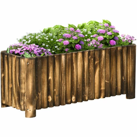 Outsunny Raised Flower Bed Wooden Rectangualr Planter Container Box Wood 4 Feet 3 Outsunny Raised Flower Bed Wooden Rectangualr Planter Container Box Wood 4 Feet