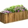 Outsunny Raised Flower Bed Wooden Rectangualr Planter Container Box Garden Wood -Outsunny store 3259330 1