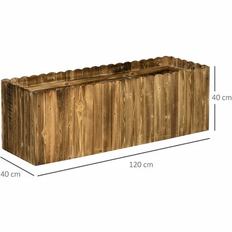 Outsunny Raised Flower Bed Wooden Rectangualr Planter Container Box Garden Wood Outsunny Raised Flower Bed Wooden Rectangualr Planter Container Box Garden Wood -Outsunny store 3259330 2