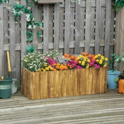 Outsunny Raised Flower Bed Wooden Rectangualr Planter Container Box Garden Wood 4 Outsunny Raised Flower Bed Wooden Rectangualr Planter Container Box Garden Wood -Outsunny store 3259330 3