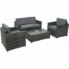Outsunny 4PC Rattan Sofa Set Outdoor Coffee Table Chair Wicker Garden Grey 1 Outsunny 4PC Rattan Sofa Set Outdoor Coffee Table Chair Wicker Garden Grey -Outsunny store 32716656 1