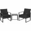 Outsunny 3 Pieces Rattan Patio Bistro Set 2 Chairs Coffee Side Table Set 1 Outsunny 3 Pieces Rattan Patio Bistro Set 2 Chairs Coffee Side Table Set -Outsunny store 3300267 1