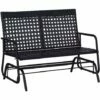Outsunny 2 Seater Wicker Glider Bench Chair Rocking Chair Patio Garden Armchair -Outsunny store 3300275 1