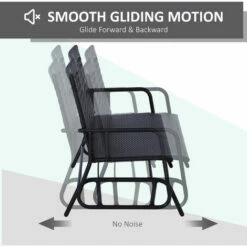 Outsunny 2 Seater Wicker Glider Bench Chair Rocking Chair Patio Garden Armchair -Outsunny store 3300275 4