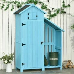 Outsunny Garden Storage Shed Outdoor Firewood House W/ Waterproof Asphalt Roof -Outsunny store 33112384 4