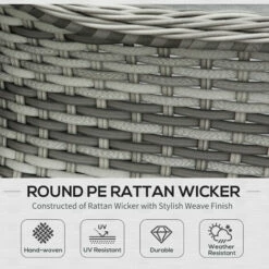 Outsunny 4 PCs Rattan Wicker Sofa Set Outdoor Conservatory Furniture W/ Cushion -Outsunny store 33196555 4