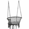 Outsunny Hanging Hammock Chair Macrame Seat For Outdoor Patio Garden Dark Grey -Outsunny store 33361285 1