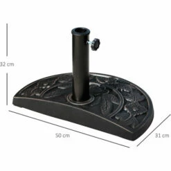 Outsunny 9kg Half Round Parasol Umbrella Base Resin Outdoor Garden Furniture -Outsunny store 3361235 2