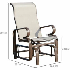 Outsunny Texteline Glider Chair Garden Swing Seat Outdoor Metal Rocking Armchair 3 Outsunny Texteline Glider Chair Garden Swing Seat Outdoor Metal Rocking Armchair -Outsunny store 3361241 2