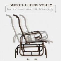 Outsunny Texteline Glider Chair Garden Swing Seat Outdoor Metal Rocking Armchair 5 Outsunny Texteline Glider Chair Garden Swing Seat Outdoor Metal Rocking Armchair -Outsunny store 3361241 4