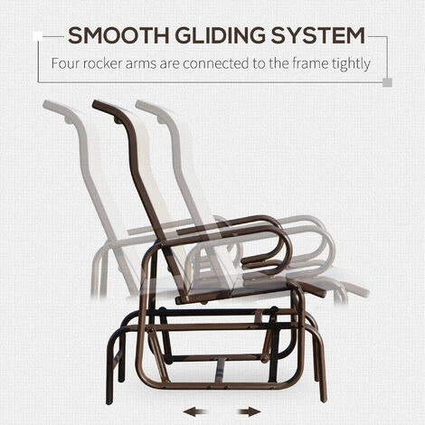 Outsunny Texteline Glider Chair Garden Swing Seat Outdoor Metal Rocking Armchair Outsunny Texteline Glider Chair Garden Swing Seat Outdoor Metal Rocking Armchair -Outsunny store 3361241 4