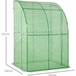Outsunny 143 X 118 X 212cm Walk-In Lean To Wall Tunnel Greenhouse W/ Door 3 Outsunny 143 X 118 X 212cm Walk-In Lean To Wall Tunnel Greenhouse W/ Door -Outsunny store 34109435 2