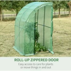 Outsunny 143 X 118 X 212cm Walk-In Lean To Wall Tunnel Greenhouse W/ Door 5 Outsunny 143 X 118 X 212cm Walk-In Lean To Wall Tunnel Greenhouse W/ Door -Outsunny store 34109435 4