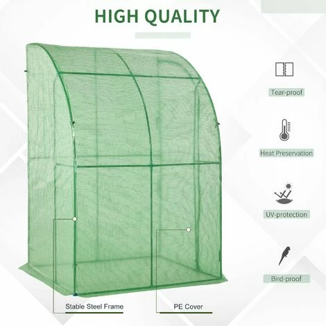 Outsunny 143 x 118 x 212cm Walk-In Lean to Wall Tunnel Greenhouse w/ Door Outsunny 143 X 118 X 212cm Walk-In Lean To Wall Tunnel Greenhouse W/ Door -Outsunny store 34109435 5