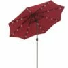 Outsunny Tilt Umbrella Outdoor Patio Solar Power LED Light Parasol W/ Hand Crank -Outsunny store 3427417 1