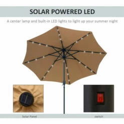 Outsunny 24 LED Solar Powered Parasol Umbrella Garden Tilt Outdoor String Light -Outsunny store 3427418 4