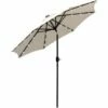 Outsunny Outdoor Garden Solar Power 24 LED Light Parasol Sun Umbrella Crank Tilt -Outsunny store 3427419 1
