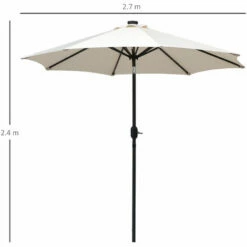 Outsunny Outdoor Garden Solar Power 24 LED Light Parasol Sun Umbrella Crank Tilt -Outsunny store 3427419 2