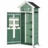 Outsunny Garden Wood Storage Shed With Workstation, Hooks And Ground Nails Multifunction Lockable Sheds & Outdoor Storage Asphalt Roof Tool Organizer, 182 X 78 X 52.5cm, Green -Outsunny store 34707050 1