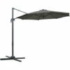 Outsunny 3(m) Garden Banana Parasol Patio Cantilever Hanging Umbrella Dark Grey -Outsunny store 35087998 1