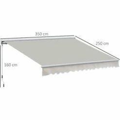 Outsunny Garden Door Awning Retractable Canopy Electric Patio Shelter 3.5M -Outsunny store 3539767 2