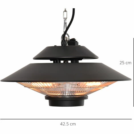 Outsunny 1500W Electric Patio Heater Outdoor Hanging Heater w/ Remote Control Outsunny 1500W Electric Patio Heater Outdoor Hanging Heater W/ Remote Control -Outsunny store 36337957 2