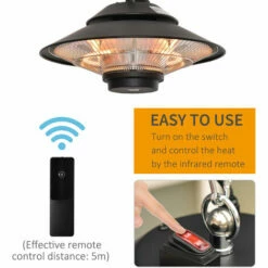 Outsunny 1500W Electric Patio Heater Outdoor Hanging Heater W/ Remote Control 5 Outsunny 1500W Electric Patio Heater Outdoor Hanging Heater W/ Remote Control -Outsunny store 36337957 4