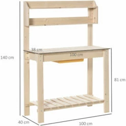 Outsunny Garden Potting Bench Workstation Table W/ Sliding Tabletop & Dry Sink 3 Outsunny Garden Potting Bench Workstation Table W/ Sliding Tabletop & Dry Sink -Outsunny store 36425212 2