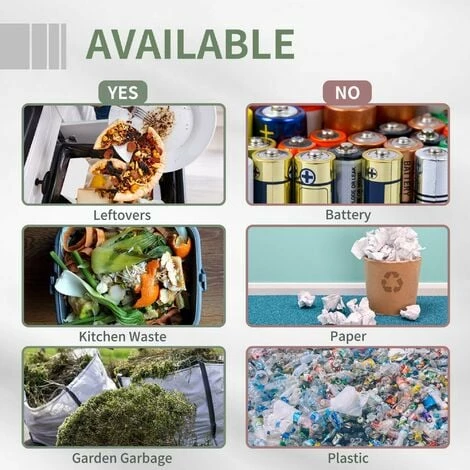 Outsunny 160L Outdoor Tumbling Compost Bin w/ Dual Chamber, Sliding Doors, Grey Outsunny 160L Outdoor Tumbling Compost Bin W/ Dual Chamber, Sliding Doors, Grey -Outsunny store 36599310 5