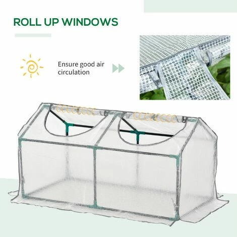 Outsunny Greenhouse Plants Foil Tomato Vegetable House W/ 2 Windows White Outsunny Greenhouse Plants Foil Tomato Vegetable House W/ 2 Windows White -Outsunny store 37770648 5