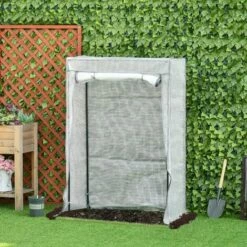 Outsunny 100 X 50 X 150cm Greenhouse W/ Zipper Roll-up Door Outdoor White 9 Outsunny 100 X 50 X 150cm Greenhouse W/ Zipper Roll-up Door Outdoor White -Outsunny store 37770650 3