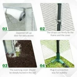 Outsunny 100 X 50 X 150cm Greenhouse W/ Zipper Roll-up Door Outdoor White 10 Outsunny 100 X 50 X 150cm Greenhouse W/ Zipper Roll-up Door Outdoor White -Outsunny store 37770650 4