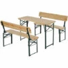 Outsunny 3PC Wooden Garden Picnic Set Patio Dining Beer Table Bench Chair Party -Outsunny store 3876469 1