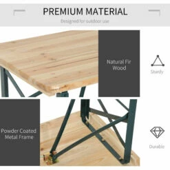 Outsunny 3PC Wooden Garden Picnic Set Patio Dining Beer Table Bench Chair Party 6 Outsunny 3PC Wooden Garden Picnic Set Patio Dining Beer Table Bench Chair Party -Outsunny store 3876469 5