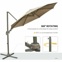 Outsunny 3(m) Cantilever Parasol 360° Rotation Roma Umbrella With Tilt Crank -Outsunny store 3876471 5