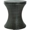 Outsunny Rattan Ice Bucket Activity Bar Cooler Table Beer Brown Outdoor Patio -Outsunny store 3876486 1
