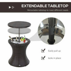 Outsunny Rattan Ice Bucket Activity Bar Cooler Table Beer Brown Outdoor Patio 6 Outsunny Rattan Ice Bucket Activity Bar Cooler Table Beer Brown Outdoor Patio -Outsunny store 3876486 5