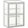 Outsunny Wood Cold Frame Greenhouse Outdoor Indoor PC Board 76 X 47 X 110cm Grey -Outsunny store 38935718 1