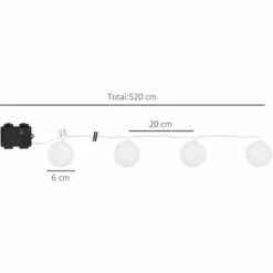 Alternative view of Outsunny 4-Pack Garden LED String Lights For Outdoor/Indoor, Party, Festival