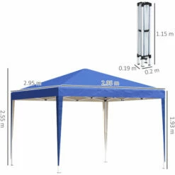 Outsunny 3 X 3m Garden Pop Up Gazebo Marquee Party Tent Wedding Canopy Blue -Outsunny store 4249533 2