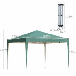 Alternative view of Outsunny 3 X 3m Garden Pop Up Gazebo Marquee Party Tent Wedding Canopy Green
