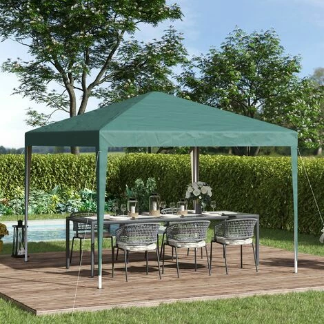 Outsunny 3 X 3m Garden Pop Up Gazebo Marquee Party Tent Wedding Canopy Green 5 Outsunny 3 X 3m Garden Pop Up Gazebo Marquee Party Tent Wedding Canopy Green - Image 3