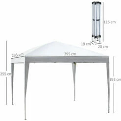 Outsunny 3 X 3m Garden Pop Up Gazebo Marquee Party Tent Wedding Canopy White -Outsunny store 4249535 2