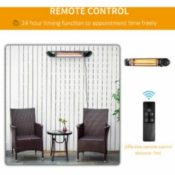 Outsunny 2000W Electric Infrared Patio Heater Wall Mounted Heater W/ Remote -Outsunny store 42768488 5