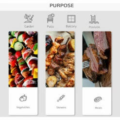 Outsunny Charcoal Grill Iron Portable Compact BBQ Camping Picnic Garden Party -Outsunny store 42768645 5