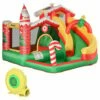Outsunny Bouncy Castle With Slide Pool Trampoline Climbing Wall With Blower -Outsunny store 47146039 1