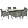 Outsunny 7pc Rattan Garden Furniture Dining Set Wicker Patio Conservatory Seater 2 Outsunny 7pc Rattan Garden Furniture Dining Set Wicker Patio Conservatory Seater -Outsunny store 47146293 1