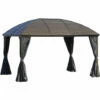 Outsunny 4x3(m) Hardtop Gazebo Aluminium Garden Pavilion W/ Steel Roof Dark Grey -Outsunny store 47719803 1