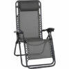 Outsunny Metal Frame Zero Gravity Lounger W/ Head Pillow For Patio Decking Grey -Outsunny store 47843972 1