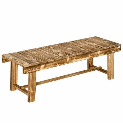 Outsunny 2-seater Outdoor Indoor Garden Wooden Bench Patio Loveseat Fir 110L x 38W x 35H cm Carbonised Outsunny 2-seater Outdoor Indoor Garden Wooden Bench Patio Loveseat Fir 110L X 38W X 35H Cm Carbonised -Outsunny store 48445938 1